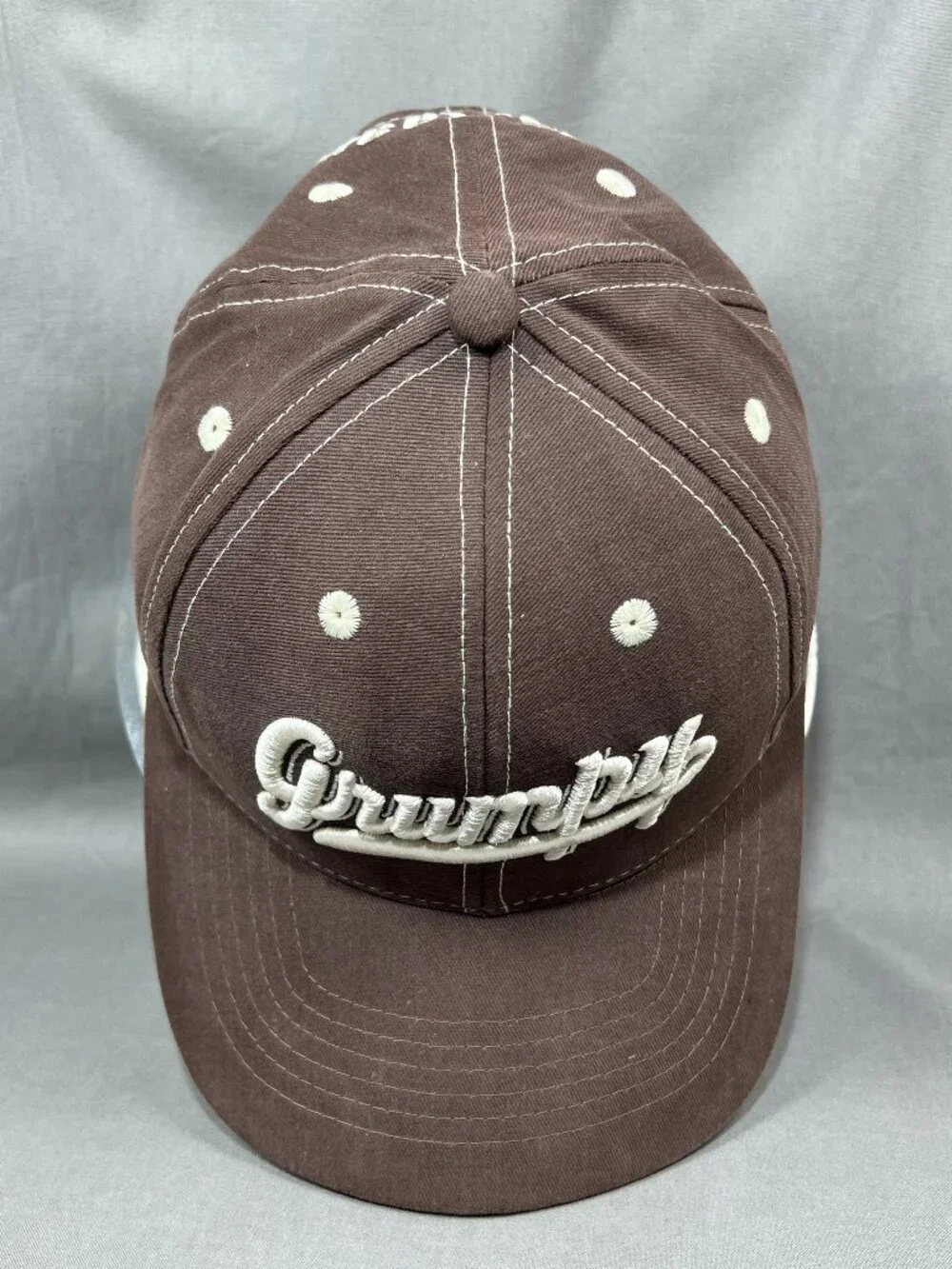Vtg 90s Disney Mickey Inc Grumpy Hat Snow White 7 Dwarfs Brown Snapback Ball Cap